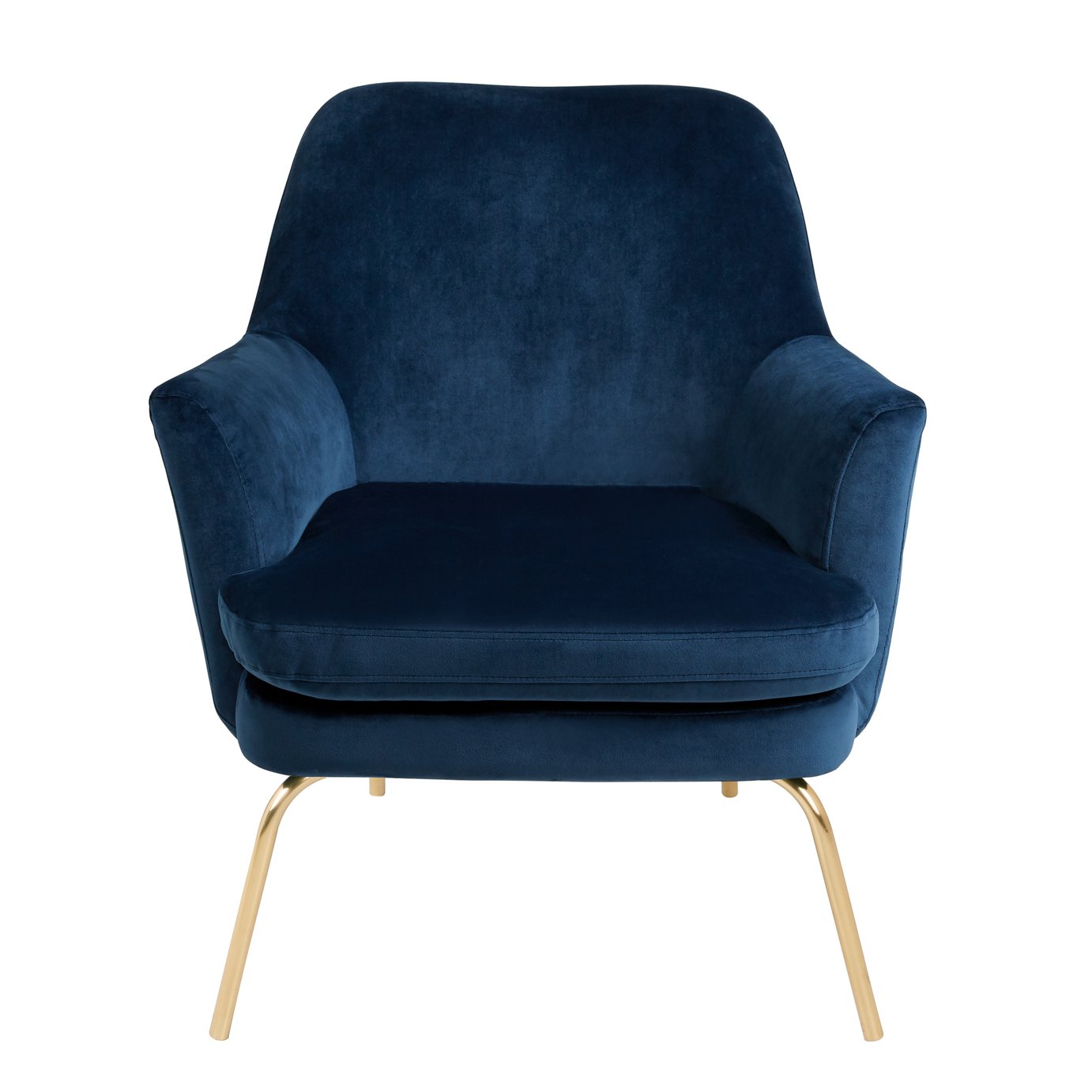 Habitat Celine Velvet Accent Chair - Navy