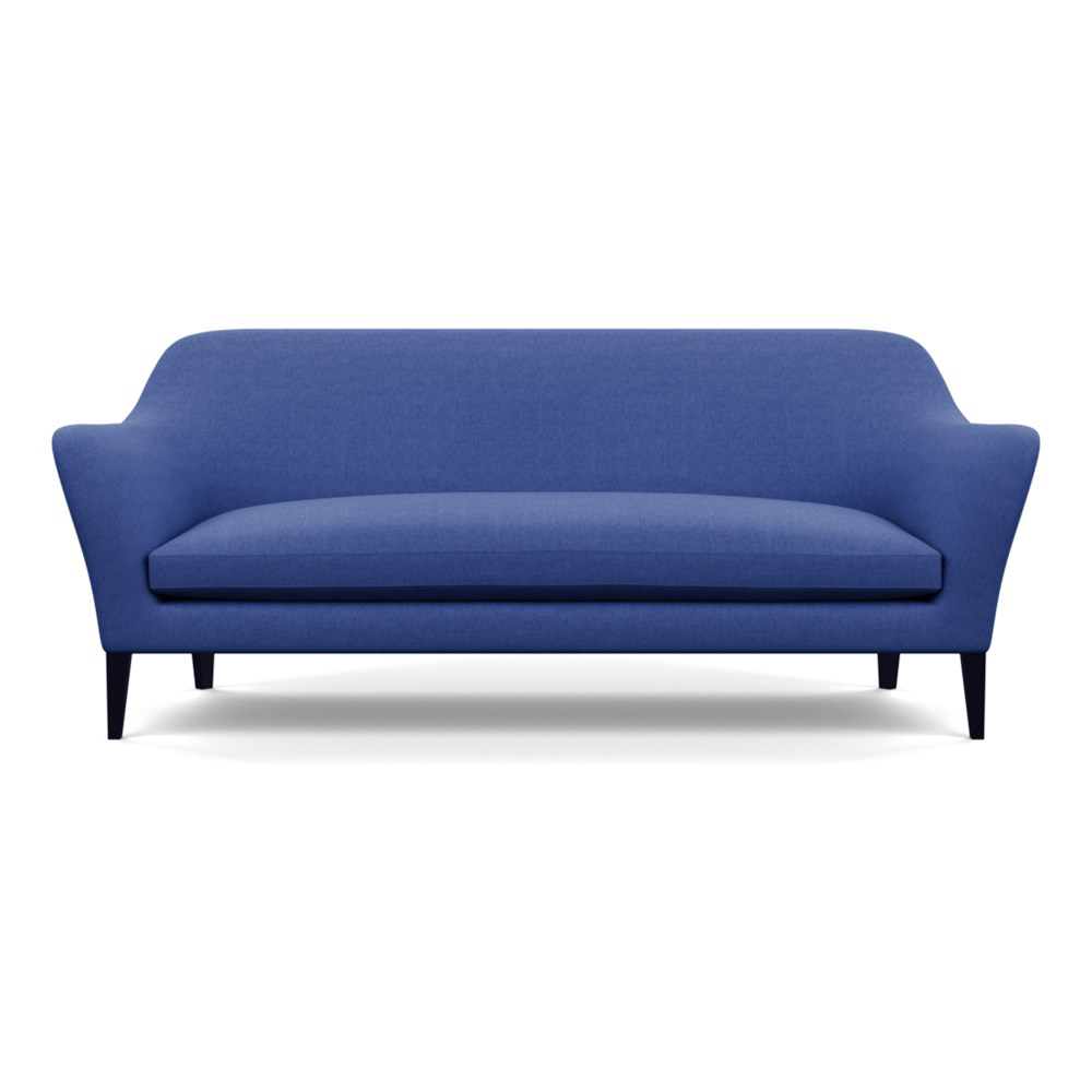 Heal's Wallis 4 Seater Sofa Brushed Cotton Cobalt Black Feet