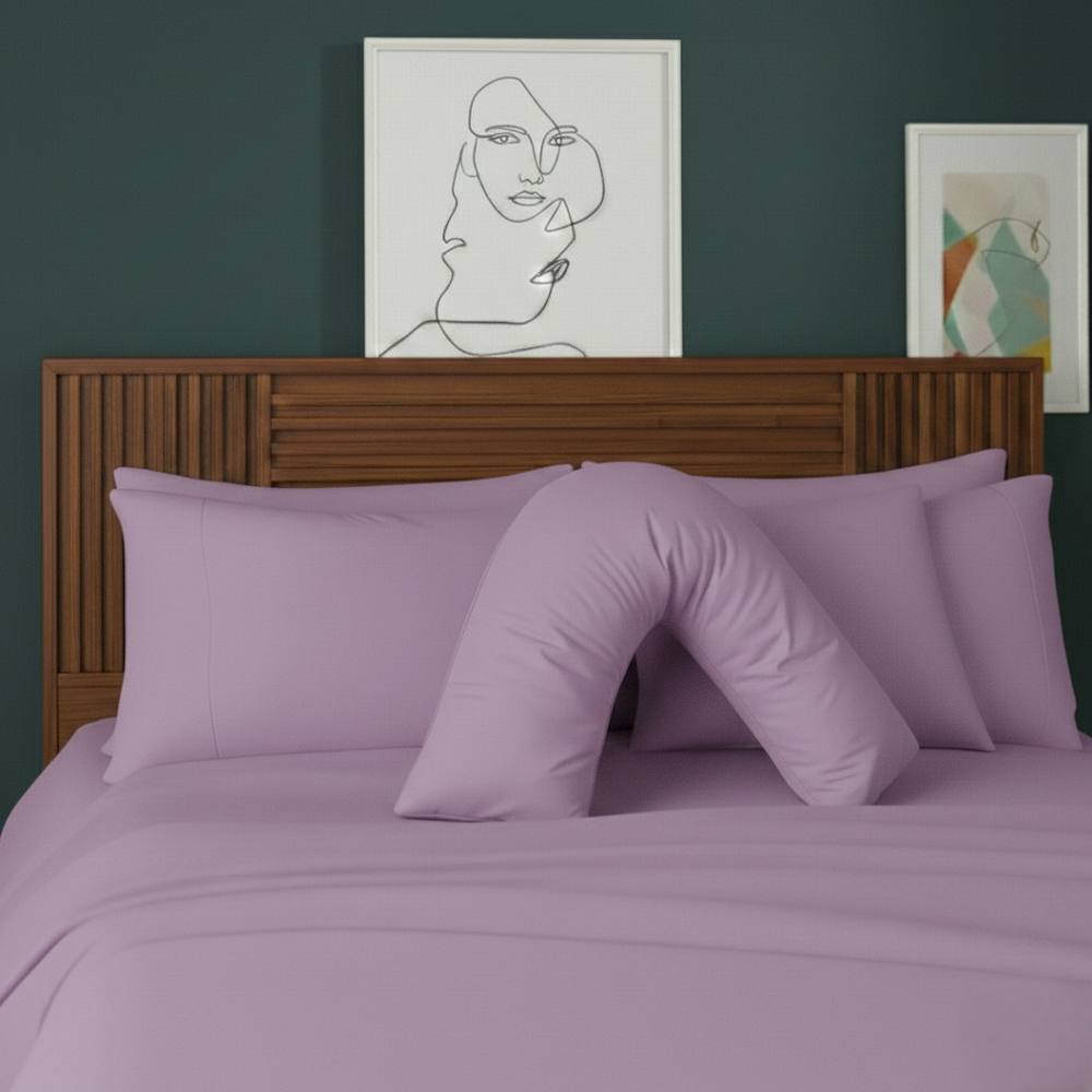 Snug City V Shape Pillowcase for Support Maternity Pillows Polycotton Easy Care in Lilac