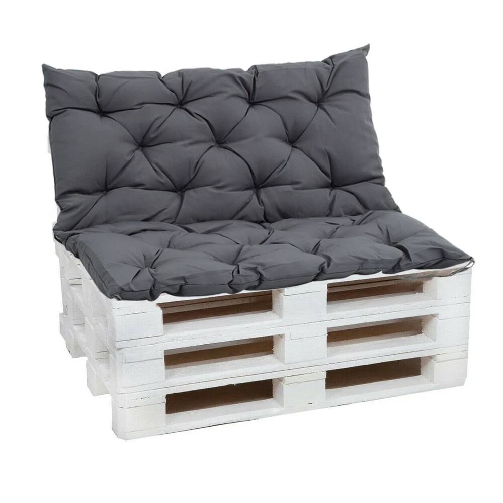 NESTLUNE Swing Replacement Seat & Backrest Garden Cushion Set in Grey