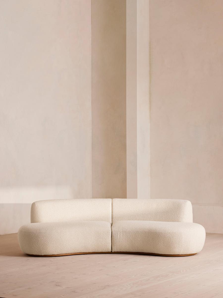 Aline Serpentine Modular Sofa, Three Seater, Natural Boucle