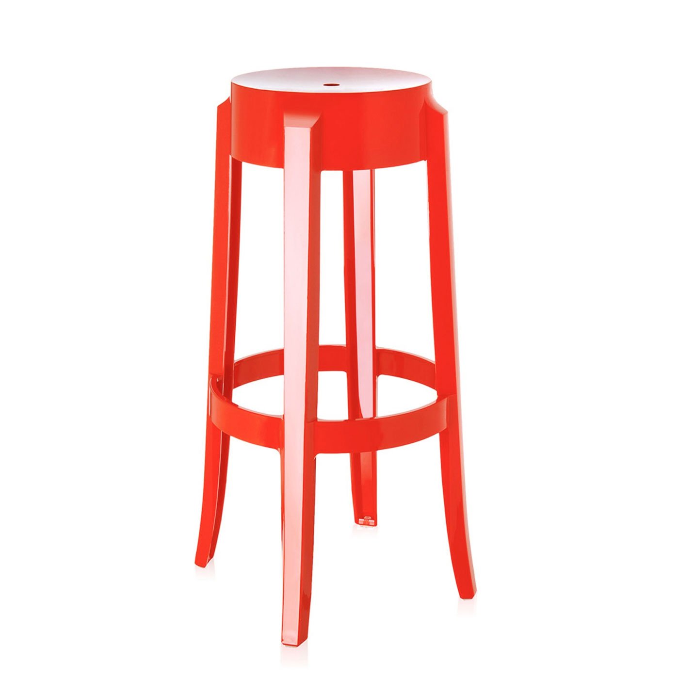 Kartell Charles Ghost Bar Stool Solid Red *Min Qty 2*