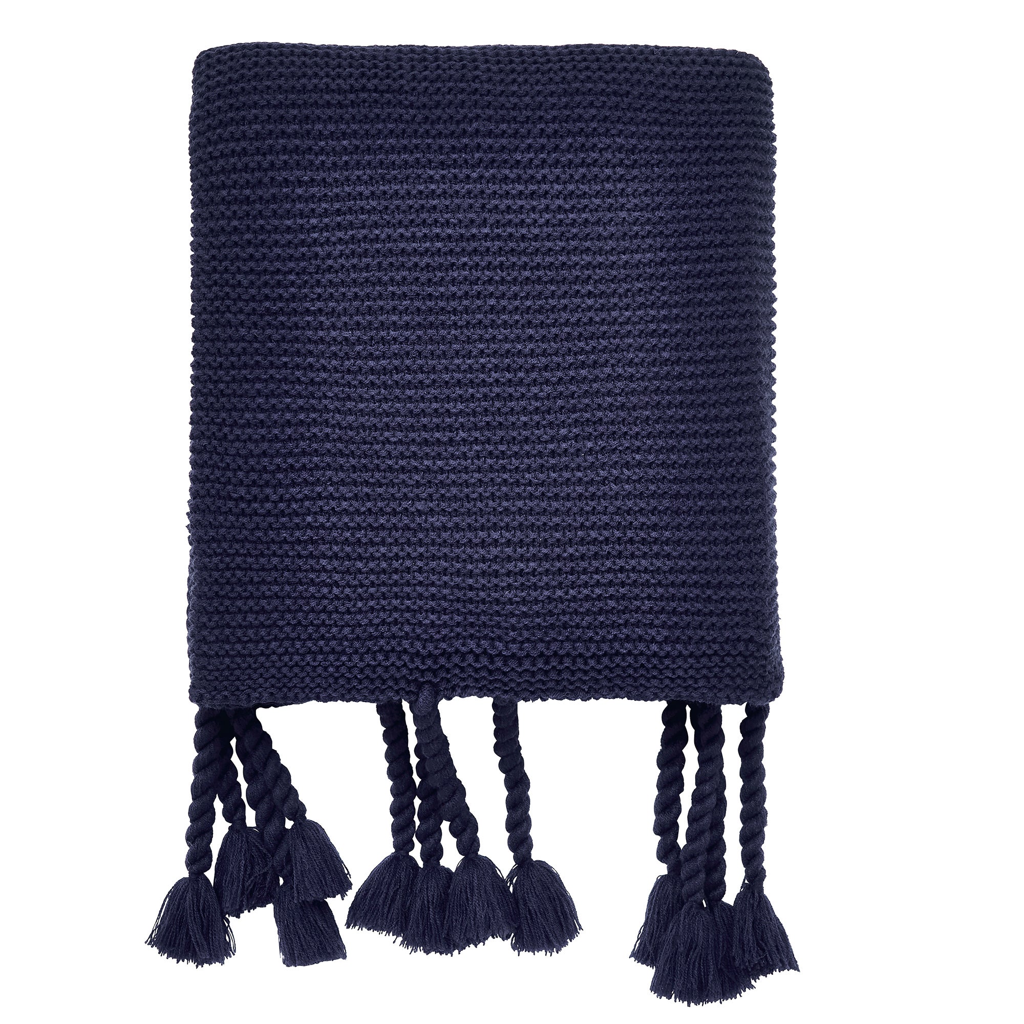Helena Springfield Cosmos Viva Navy Knit Throw Navy Blue/White