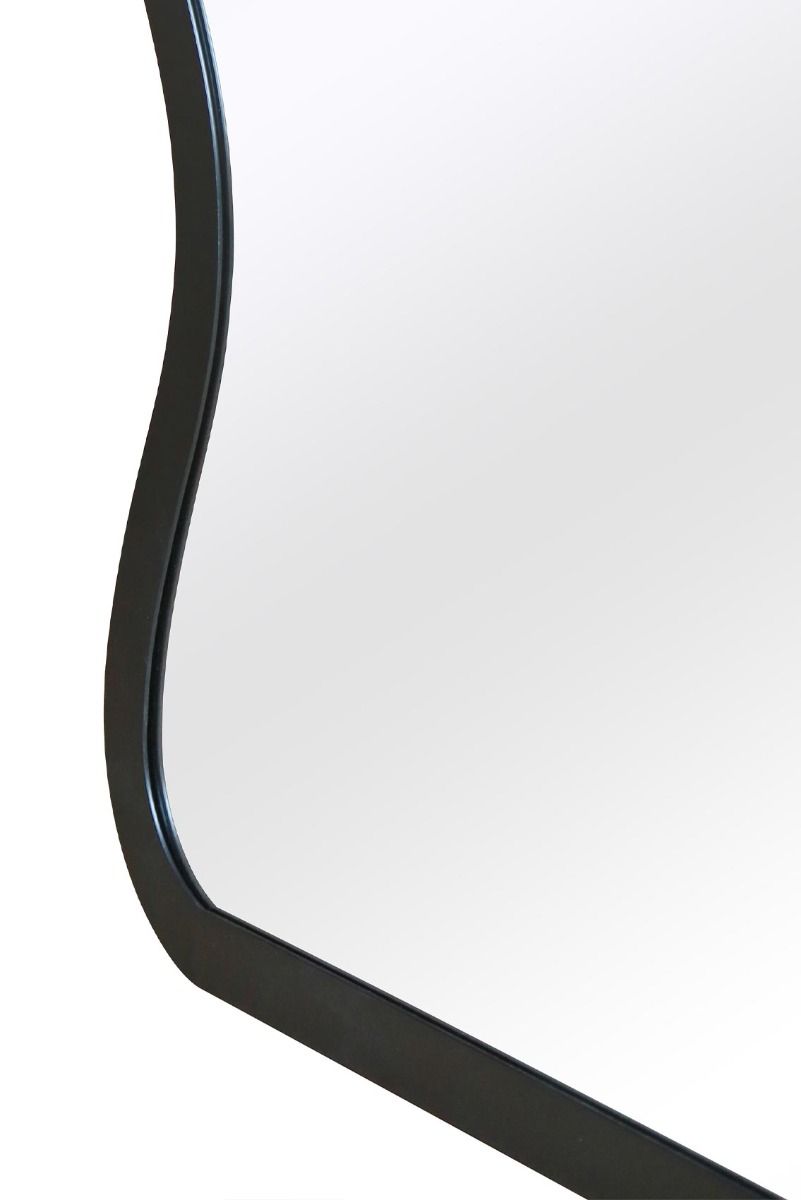 MirrorOutlet Black Metal Rectangular Wavy Framed Garden Wall Mirror (170 X 80CM) 3