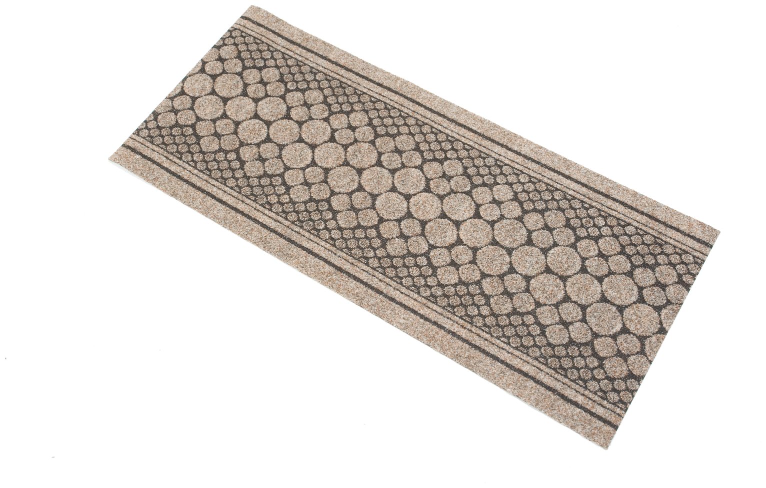 Pebbles Print Indoor Cut Pile Runner - 67x250cm - Beige