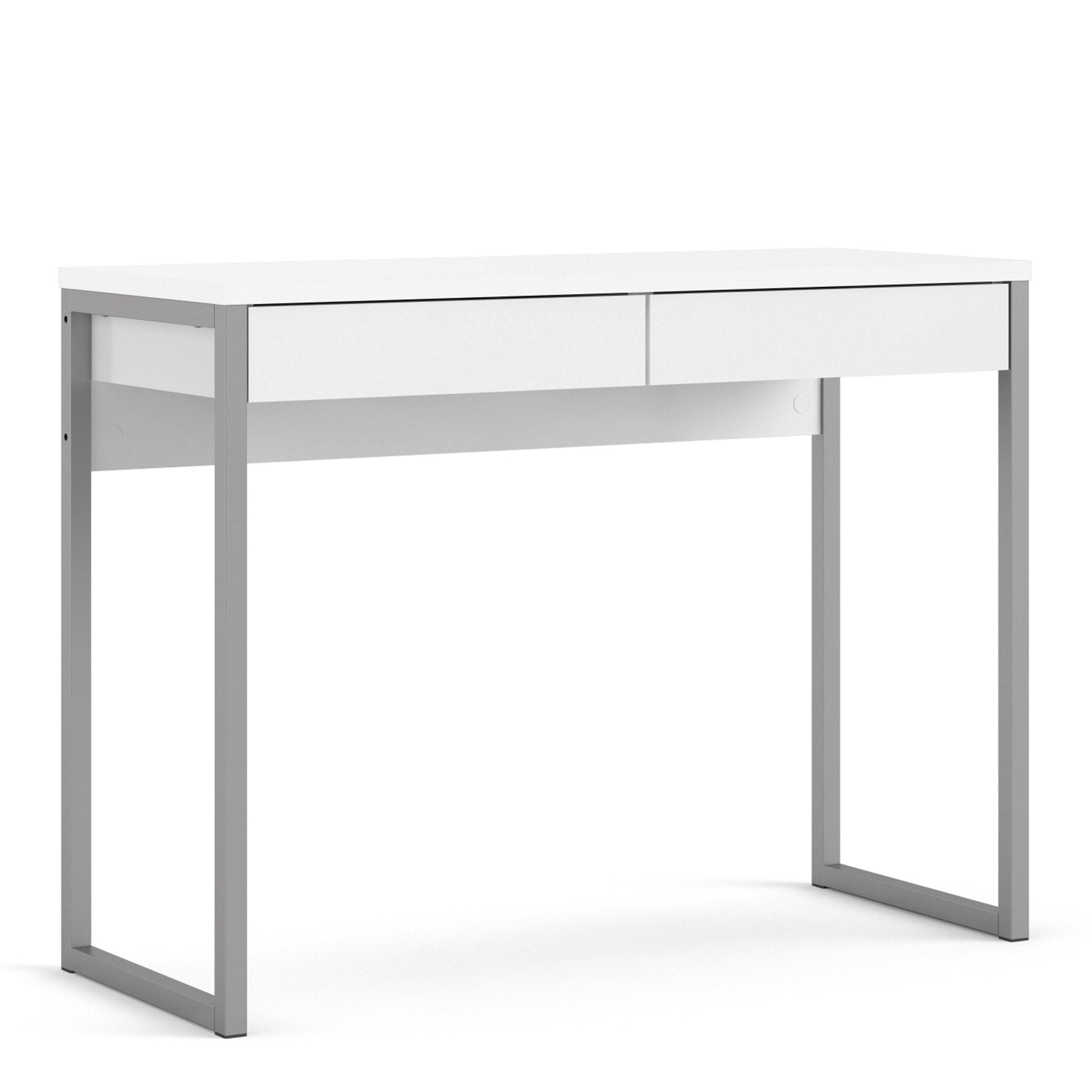 Furniture To Go Function Plus Desk 2 Drawers High Gloss in White