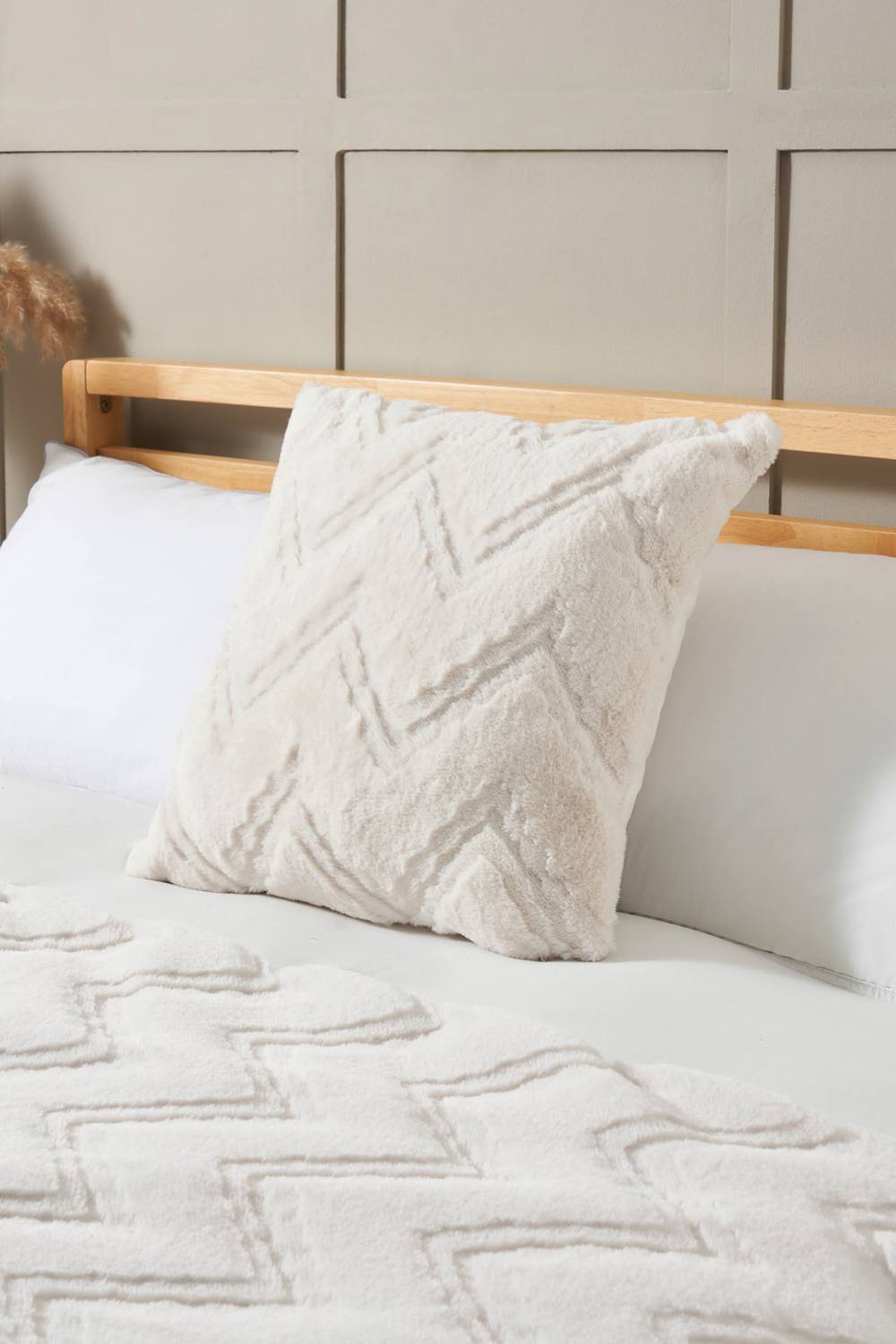 BHS Cheveron Cushion in Cream