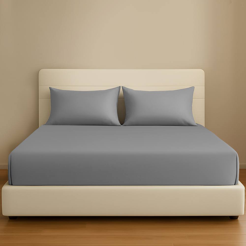 Pamposh 35cm Extra Deep Pocket Egyptian Cotton Fitted Sheet in Grey