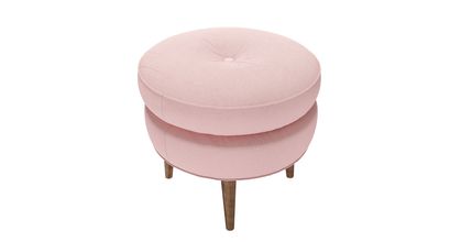 Felix Round Footstool in Rhubarb Smart Cotton - sofa.com