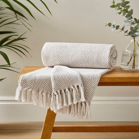 Jenson Herringbone Throw Blanket 235cm x 235cm