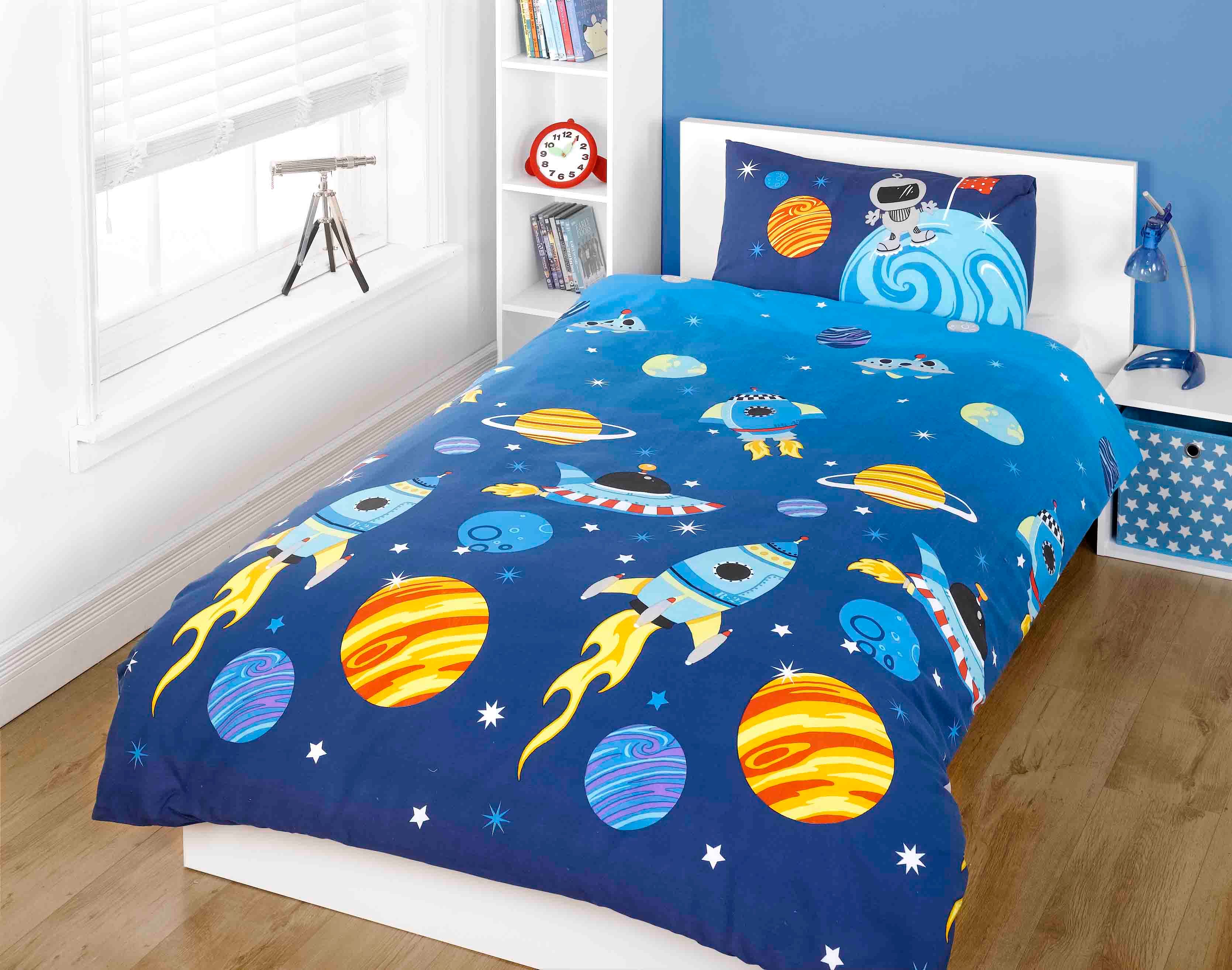 Rapport Home Rockets Polycotton Duvet Cover Set With Pillowcase in Blue