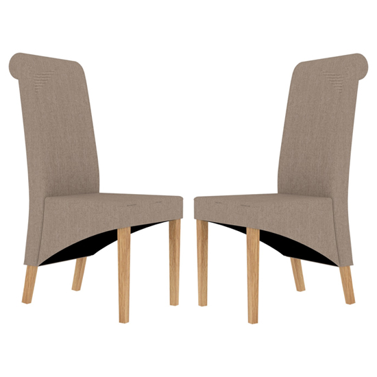 Amelia Beige Finish Dining Chair In Pair