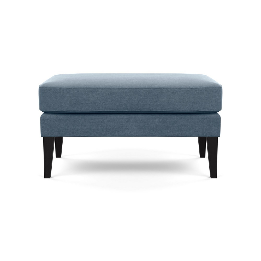 Heal's Richmond Ottoman Capelo Linen-Cotton Mineral Black Feet