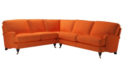 Bluebell Asym. Crn: LHF 2 Seat w RHF 2.5 Seat in Paprika Smart Velvet - sofa.com