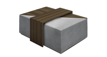 Astaire Modular Coffee Table Set Footstool in Thatch Smart Velvet - sofa.com