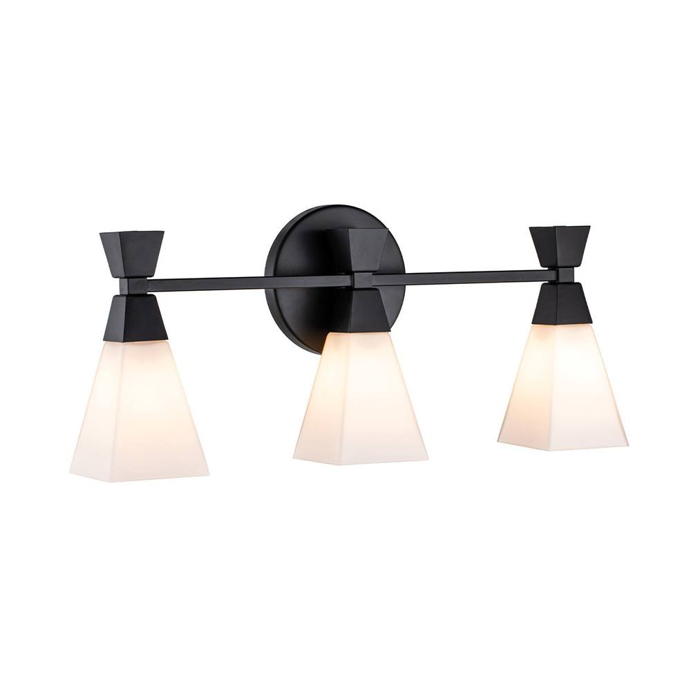 Netlighting Bowtie 3 Light Bathroom Wall Lamp Matte Black IP44