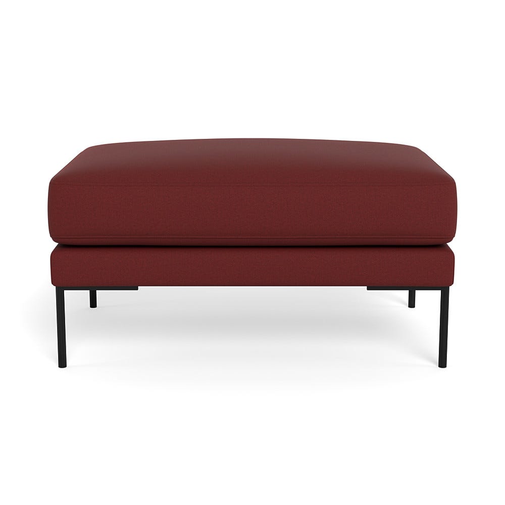 Heal's Torrington Ottoman Capelo Linen-Cotton Etruscan Red Black Feet 1