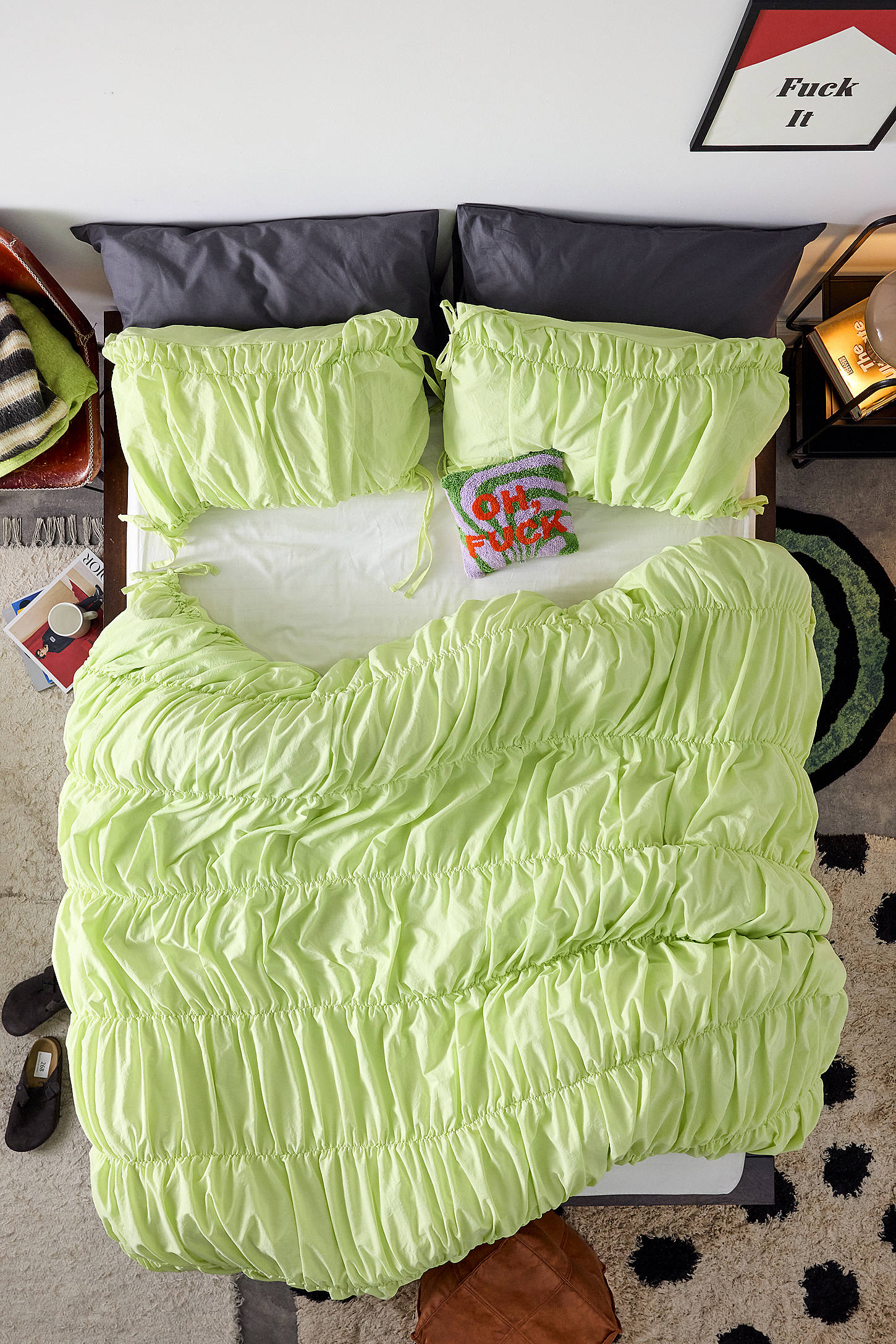 Cinched Duvet Set - Lime