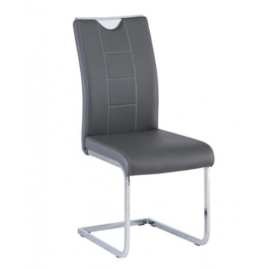 Oscar Faux Leather Dining Chair In Grey