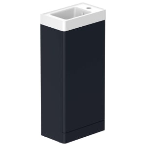 Nexa By VADO Veva Midnight Blue Freestanding Cloakroom Vanity Unit & Right Hand Mineral Cast Basin - 400mm