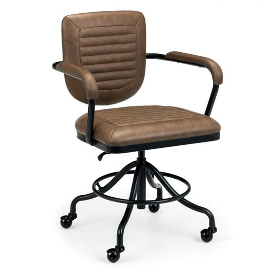 Greer Faux Leather Upholstered Home And Office Chair In Brown