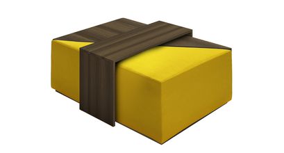 Astaire Modular Coffee Table Set Footstool in Canary Cotton Matt Velvet - sofa.com
