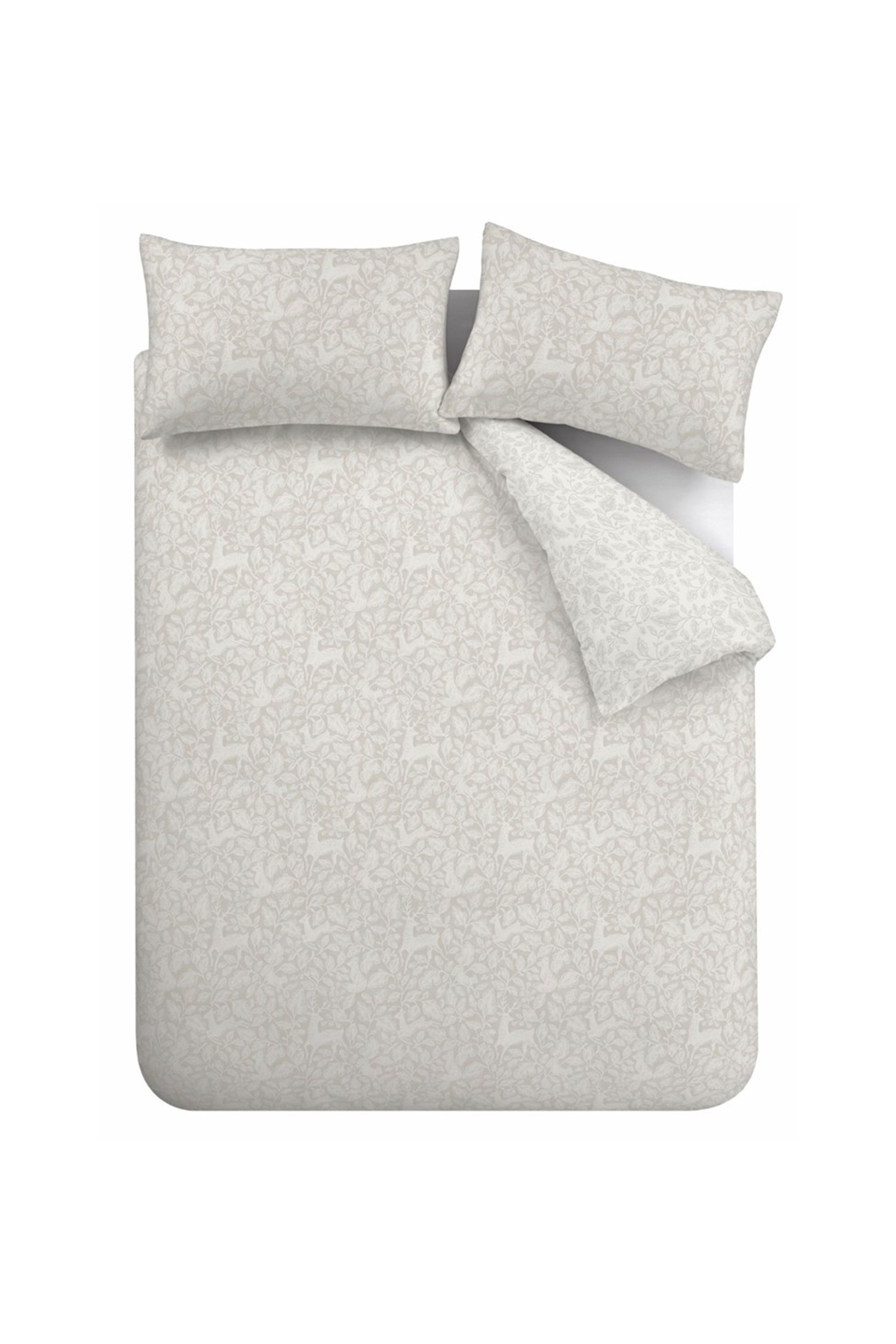 Bianca 'Woodland' 200 Thread Count Cotton Reversible Duvet Cover Set in Natural 5