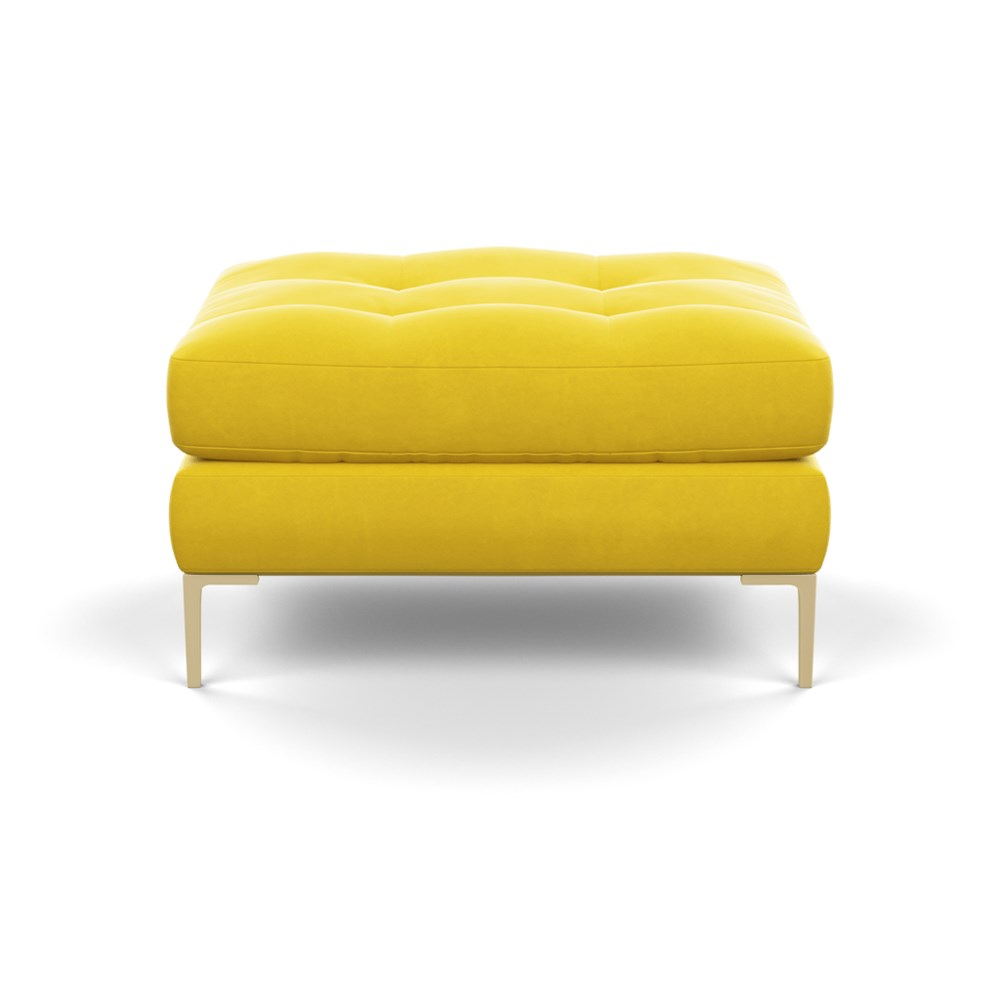 Heal's Eton Footstool Varese Velvet Alchemilla Brass Feet