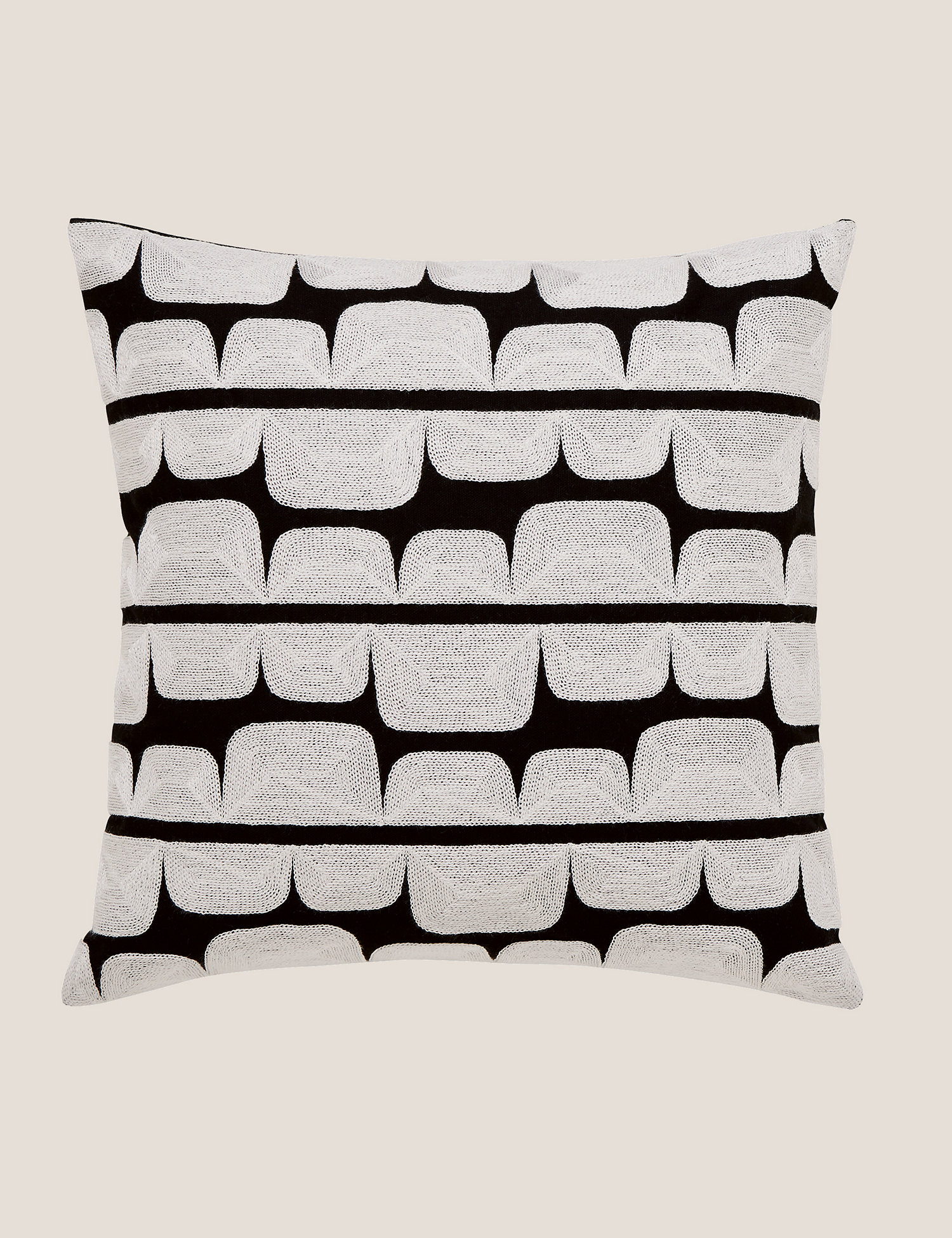 M&S Scion Pure Cotton Kivi Embroidered Cushion