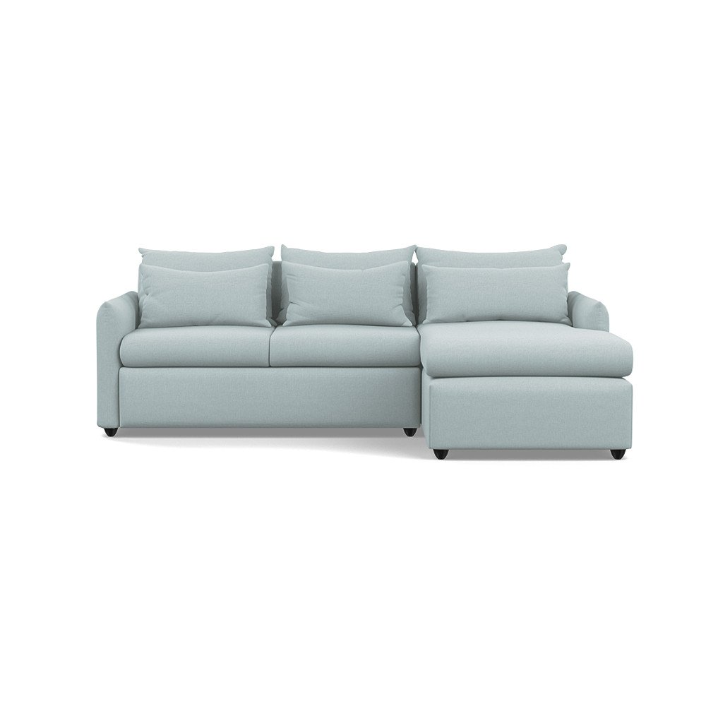 Heal's Pillow Medium RHF Corner Chaise Sofa Bed Brushed Cotton Mist Black