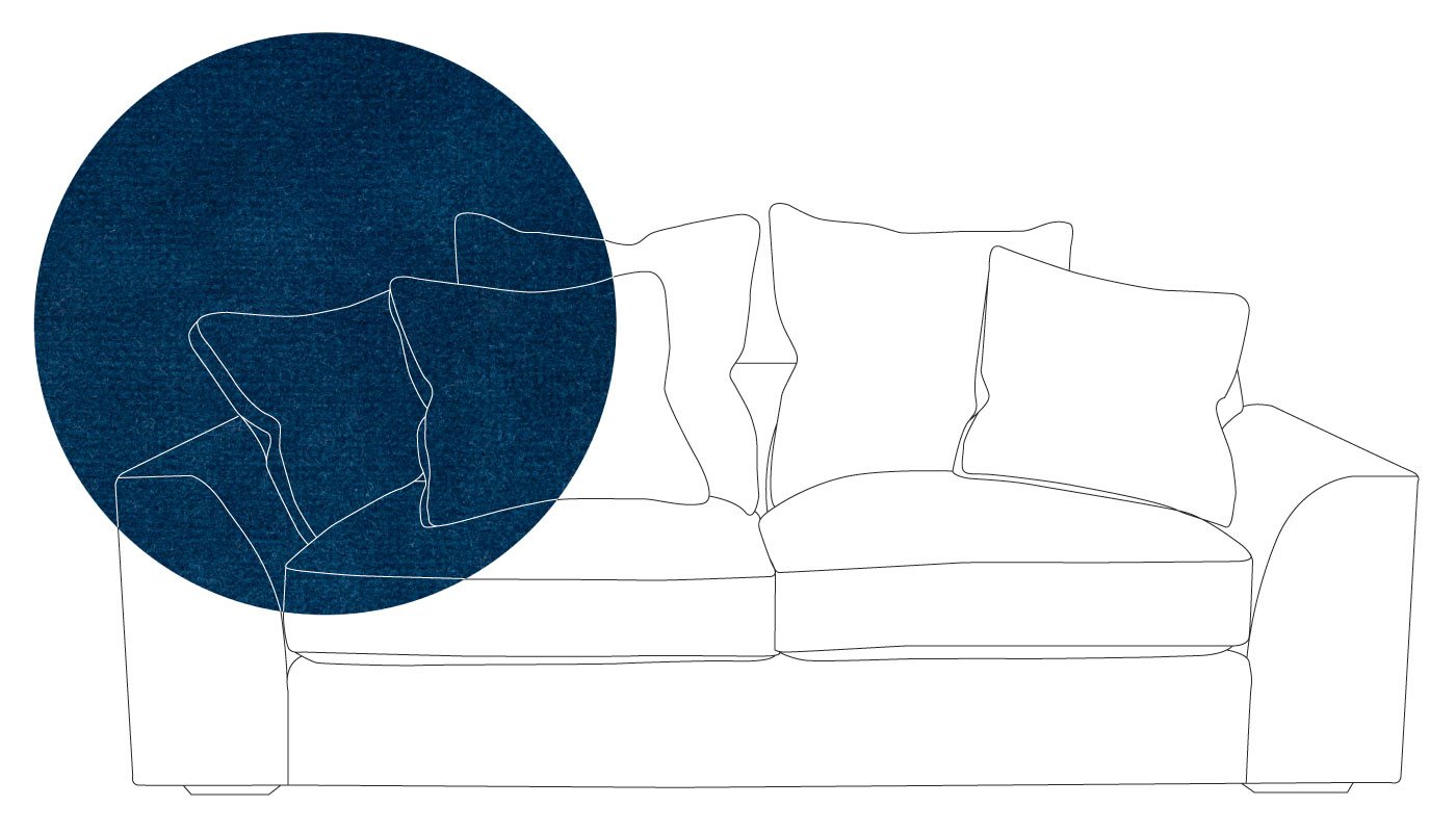 Heal's Cumulus 4 Seater Sofa In Velvet Petrol With Black