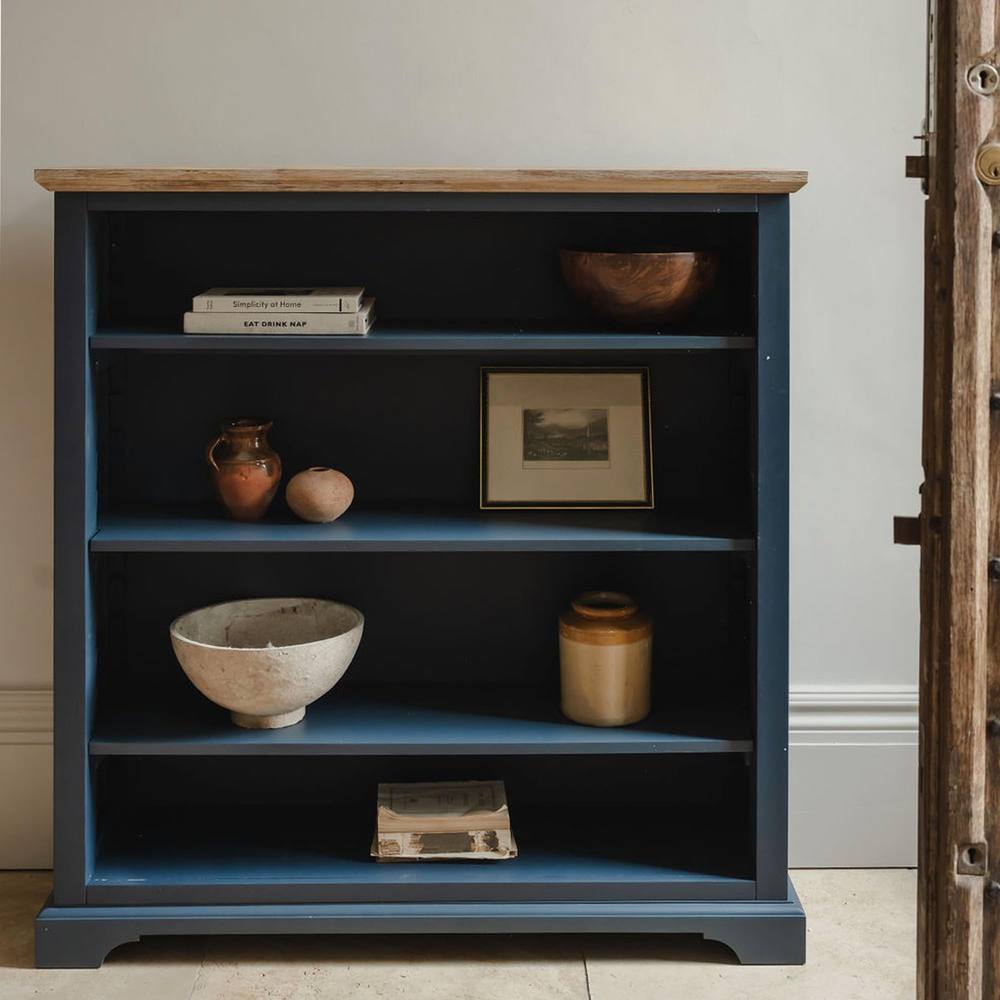 Statement Furniture Florence Bookcase with Adjustable Shelves, Fully Assembled Bookshelf in Navy