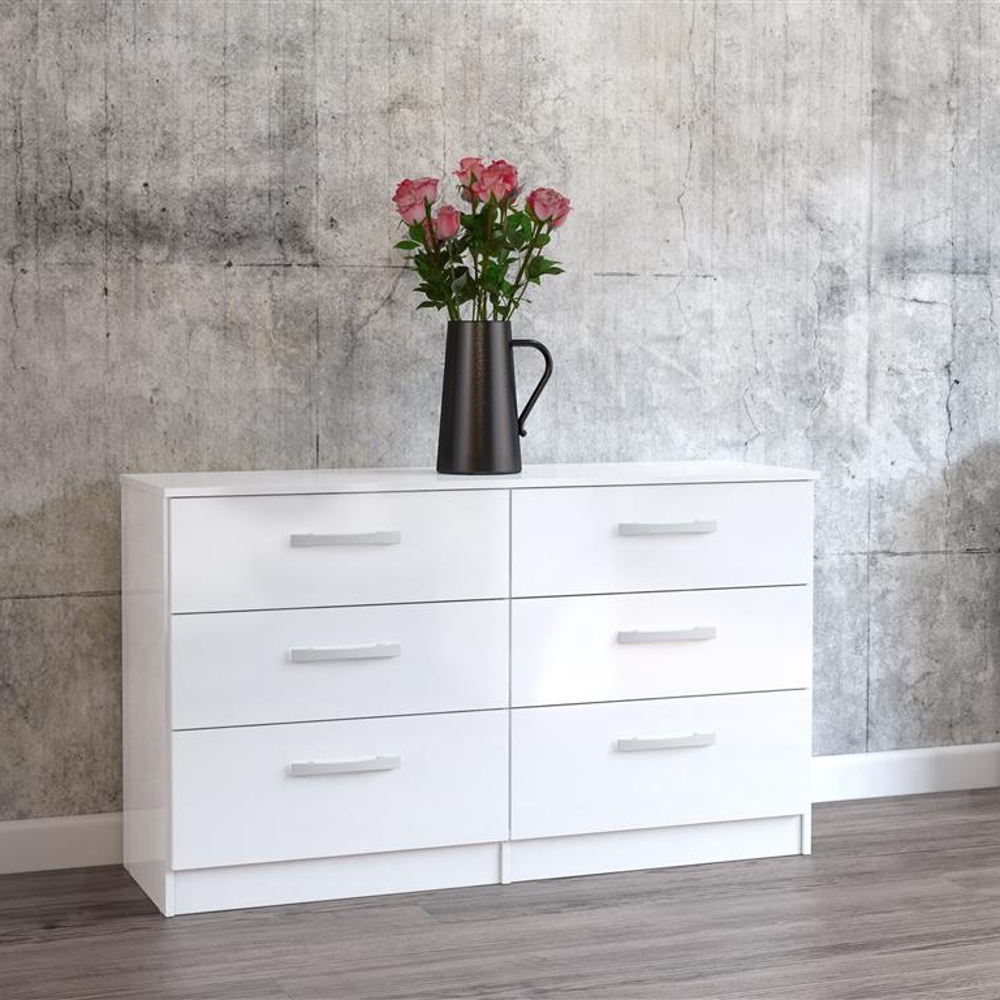 Lynx 6 Drawer Chest White