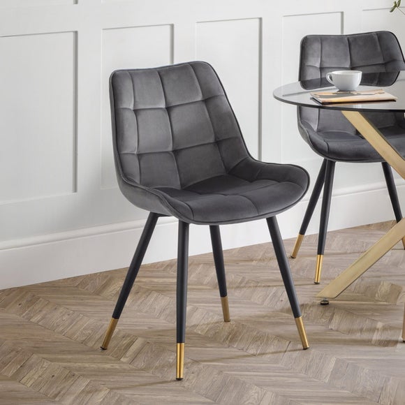 Hadid Set of 2 Dining Chairs, Velvet
