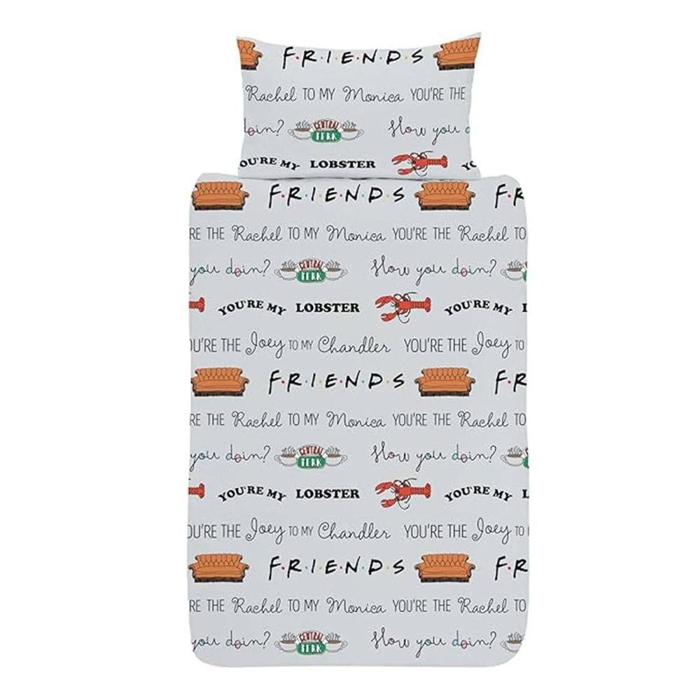 Friends Logo Reversible Duvet Set in Black