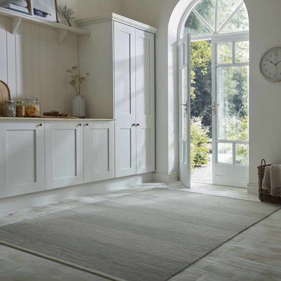 Diamond Flatweave Stripe Wool Rug
