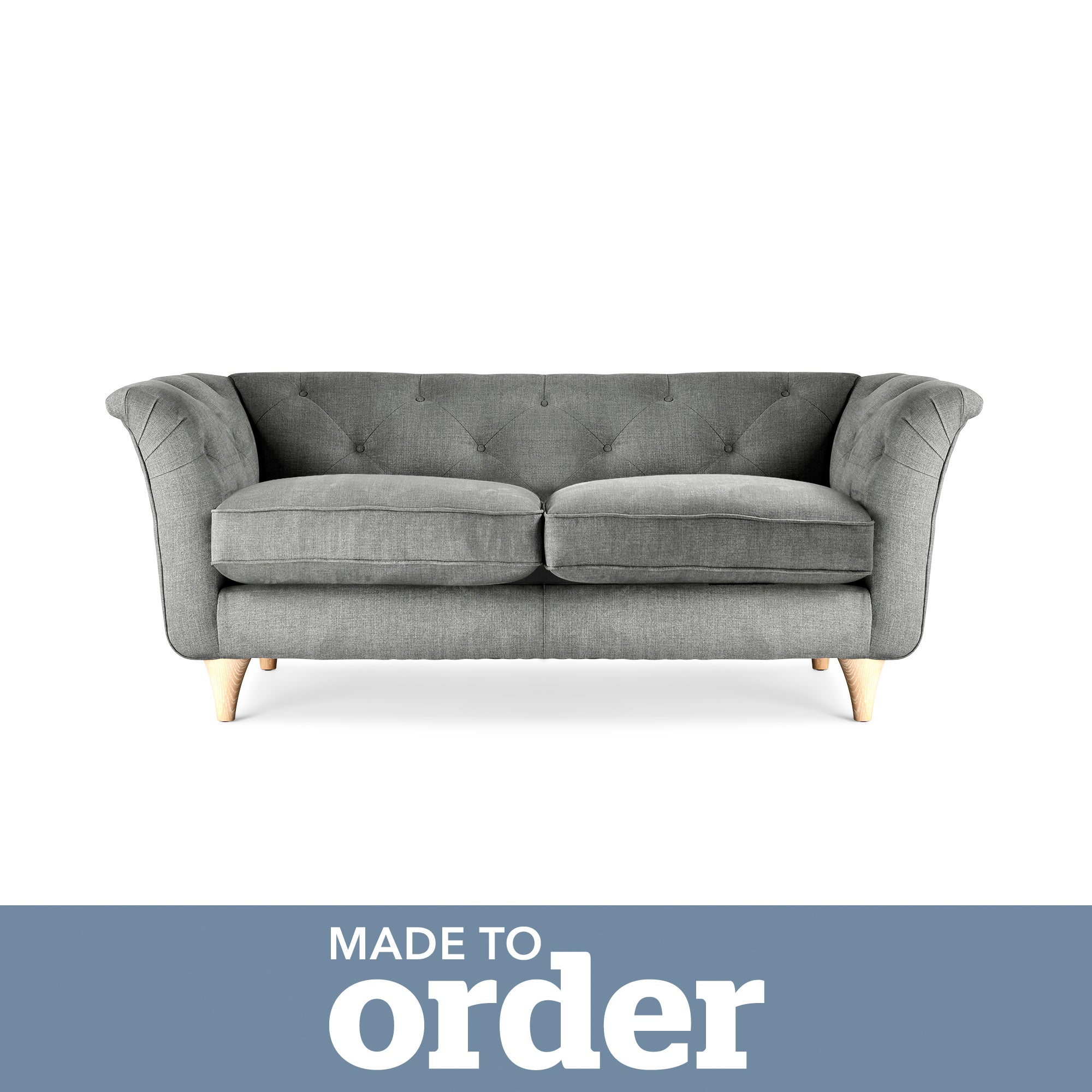 Jaipur 2 Seater Sofa Brushed Plain Fabric Brushed Plain Graphite