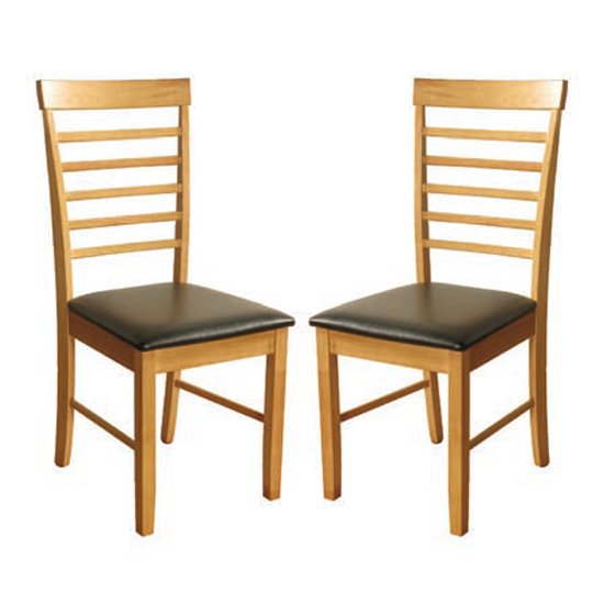 Marsic Light Oak Dining Chair In Pair
