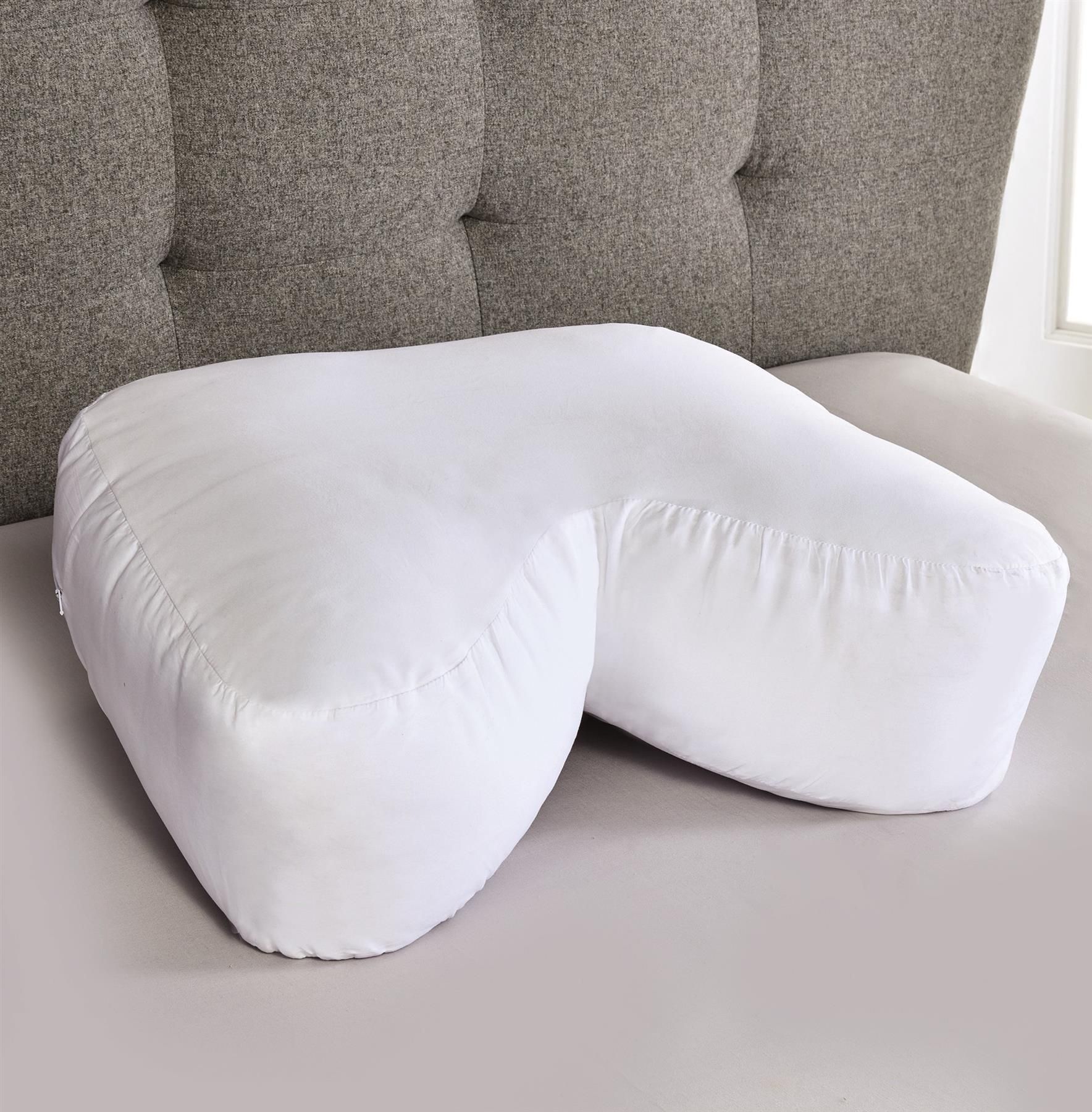 mysmartbuy Recessed Side Sleeper Deeply Padded Pillow & Case for Neck, Shoulder & Spine Orthopaedic Support in White