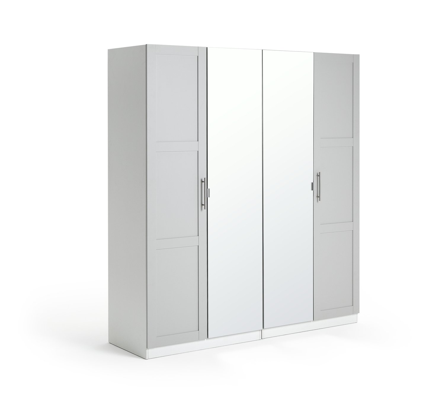 Habitat Munich 4 Door Mirror Framed Wardrobe - Grey