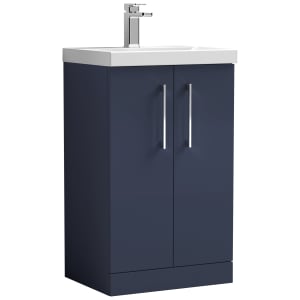 Nuie Arno Midnight Blue 2 Door Vanity Unit & Basin - 840 x 510mm