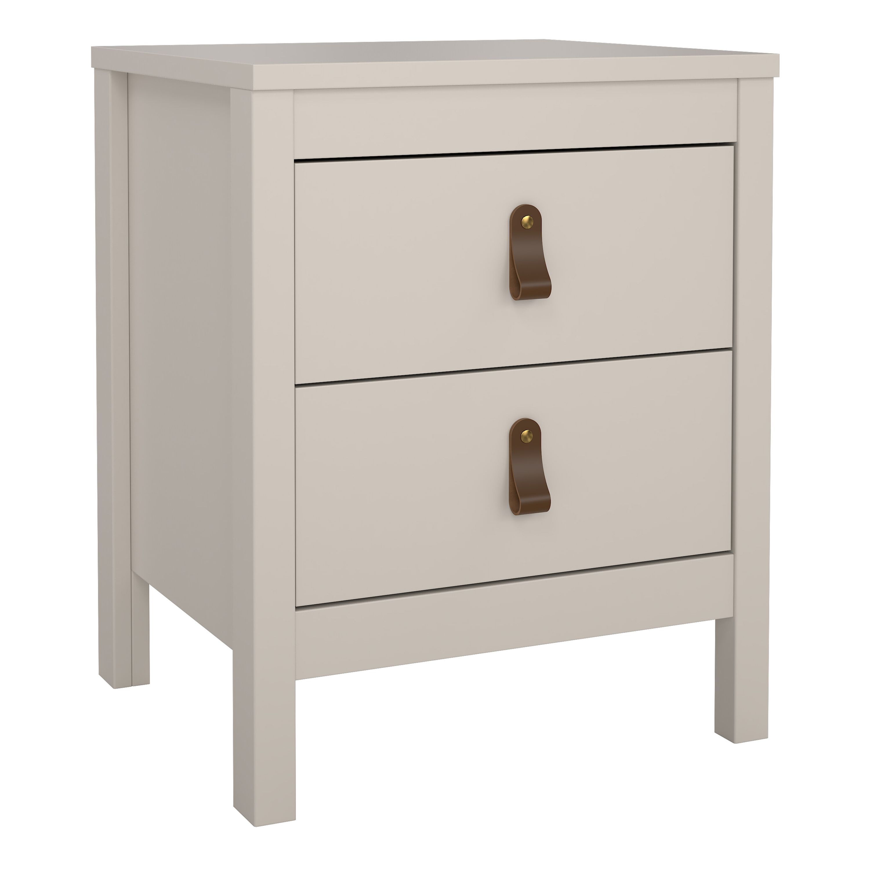 Furniture To Go Barcelona Bedside Table 2 Drawers in Cashmere in Beige