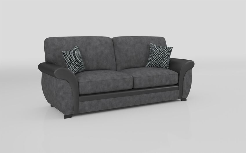 ScS Living Grey Kadie Fabric 3 Seater Standard Back Sofa