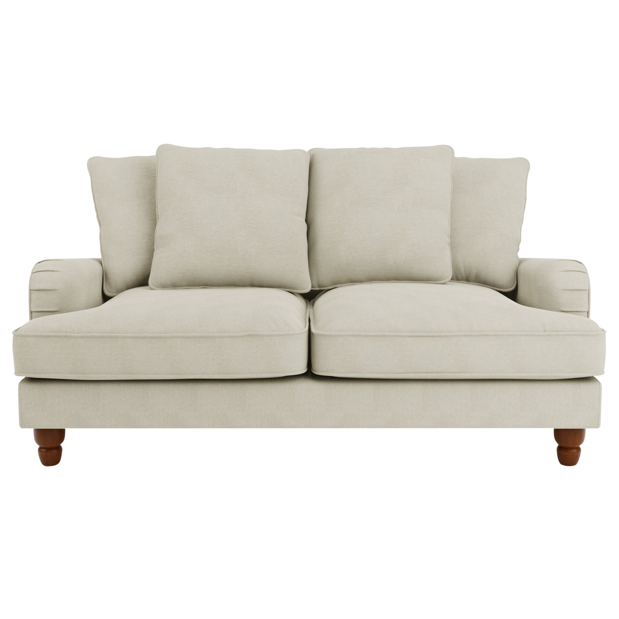 Beatrice Scatter Back Fabric 2 Seater Sofa Brown