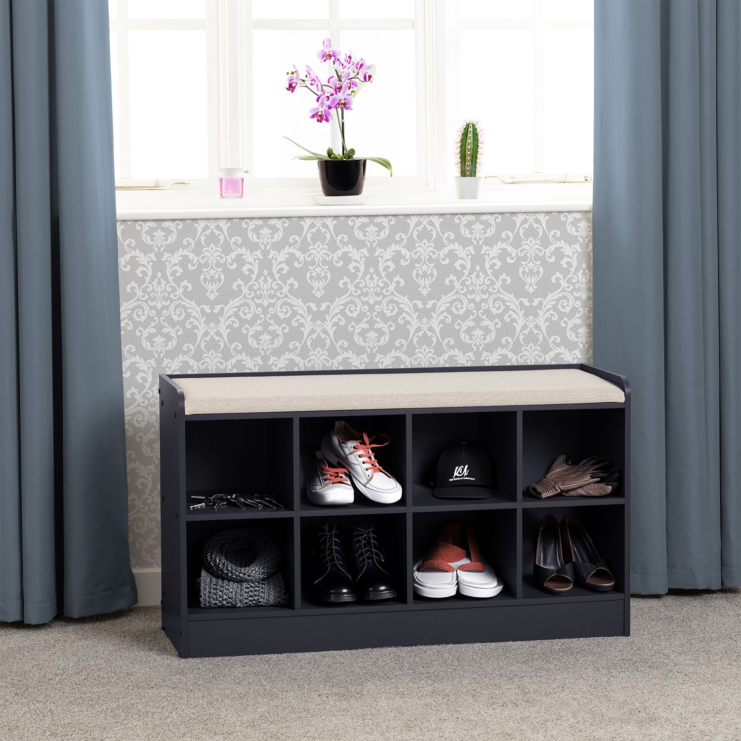 Seconique Portland Shoe Bench - Navy Blue