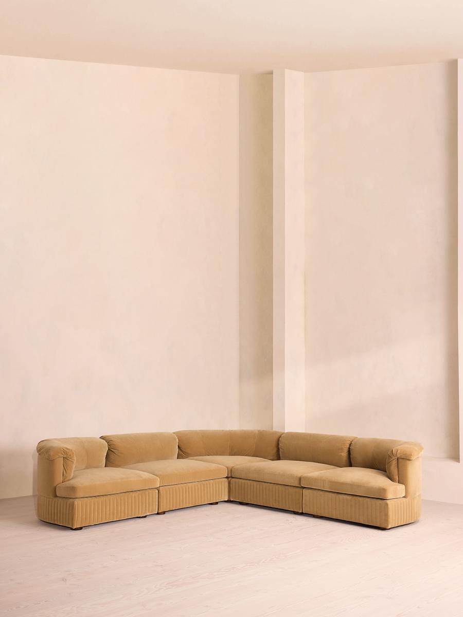 Oona Modular Sofa, Corner Sofa, Velvet Camel