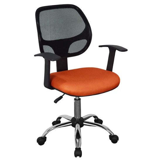 Loft Fabric Home And Office Chair In Black With Orange Seat