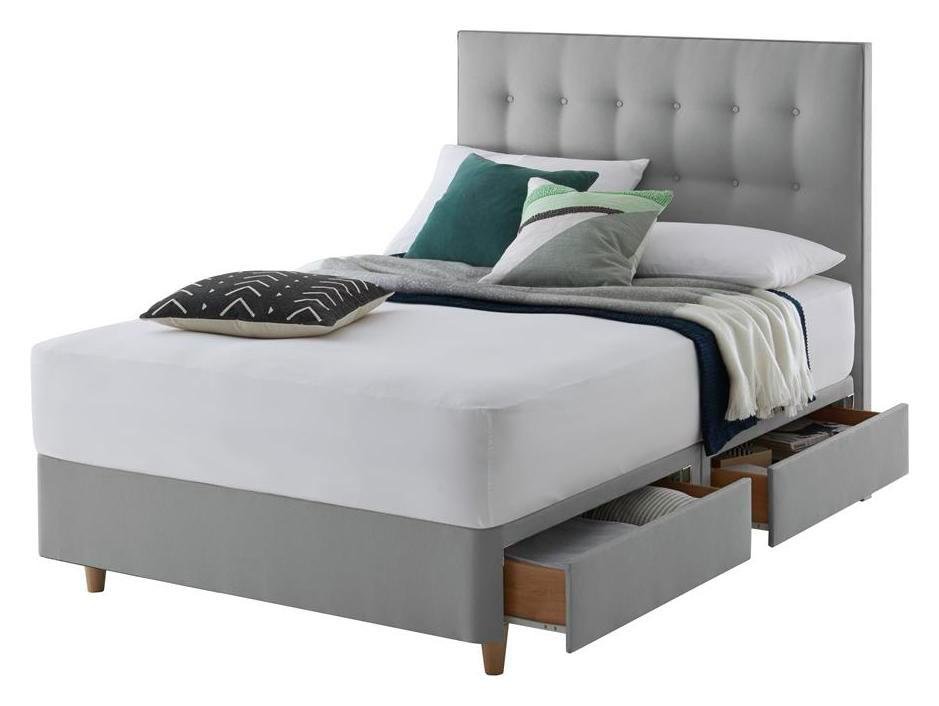 Silentnight Alaro Small Double 4 Drw Divan Set - Slate Grey