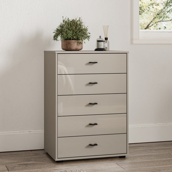 Wiemann Kahla Glass Fronted Small 5 Drawer Chest