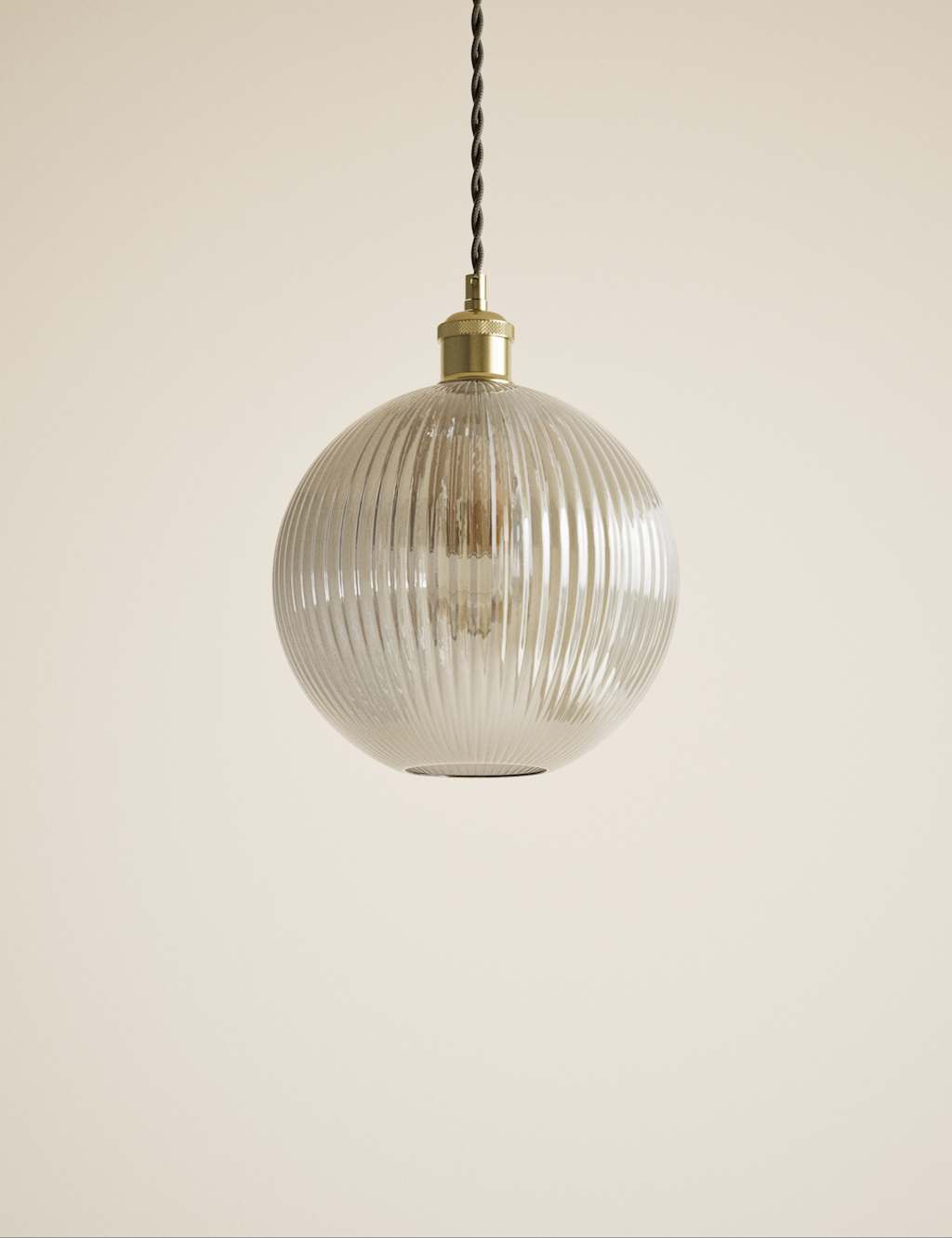 M&S Ridged Glass Ceiling Lamp Shade Champagne
